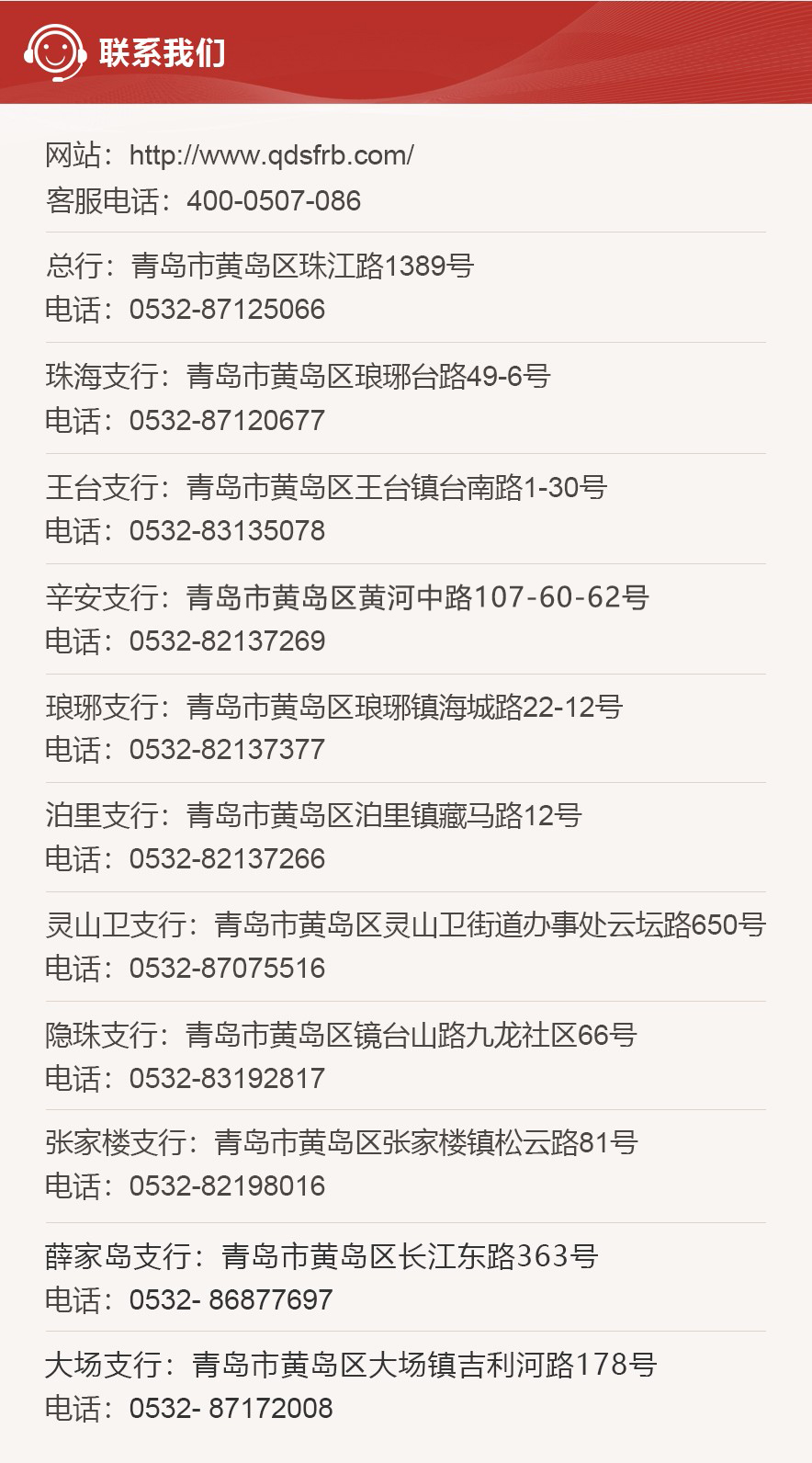 各支行网点地址